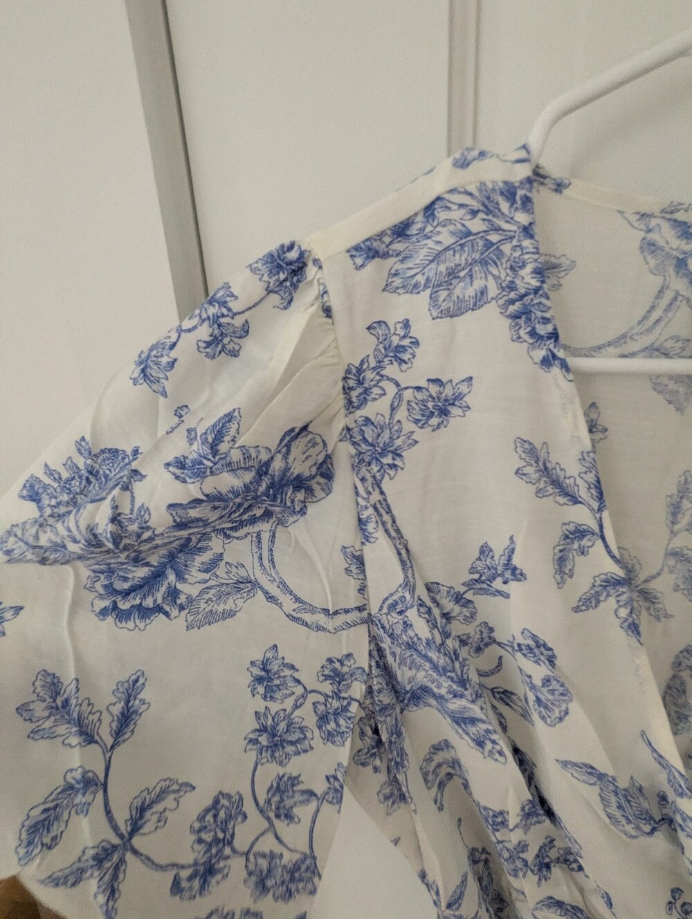 Mango White Dress with Blue Floral Print - Picture 12 of 14
